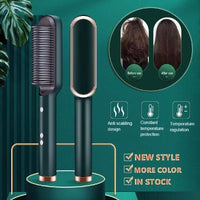 Hair Straightener Brush & Curling Comb 2 In 1